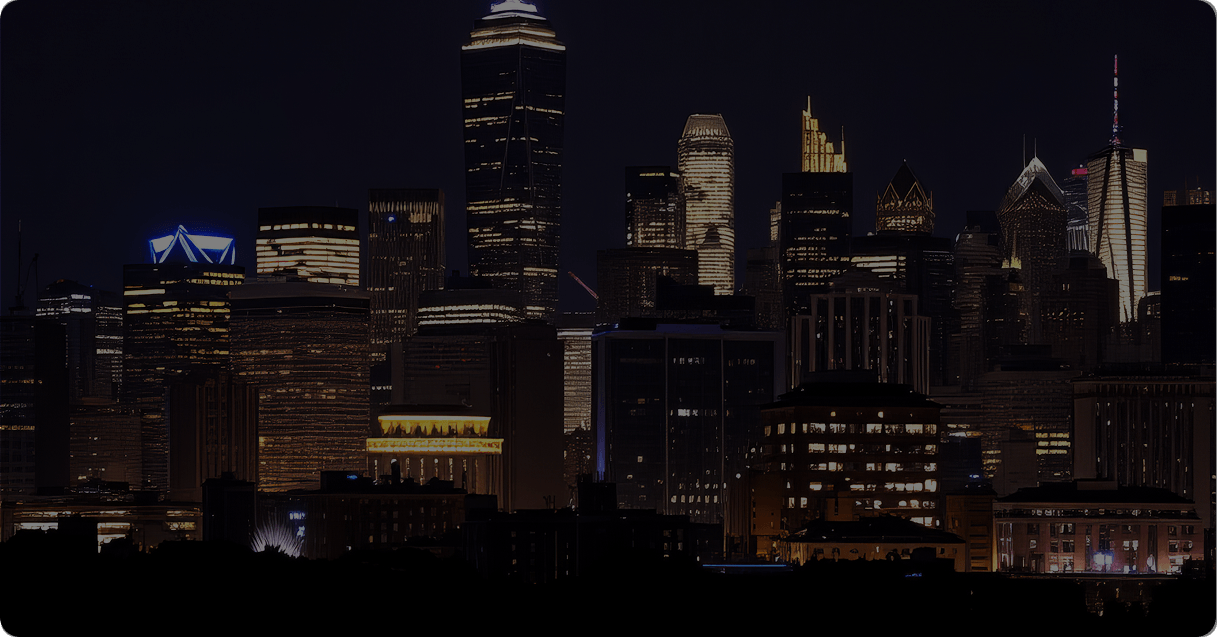 City skyline at night
